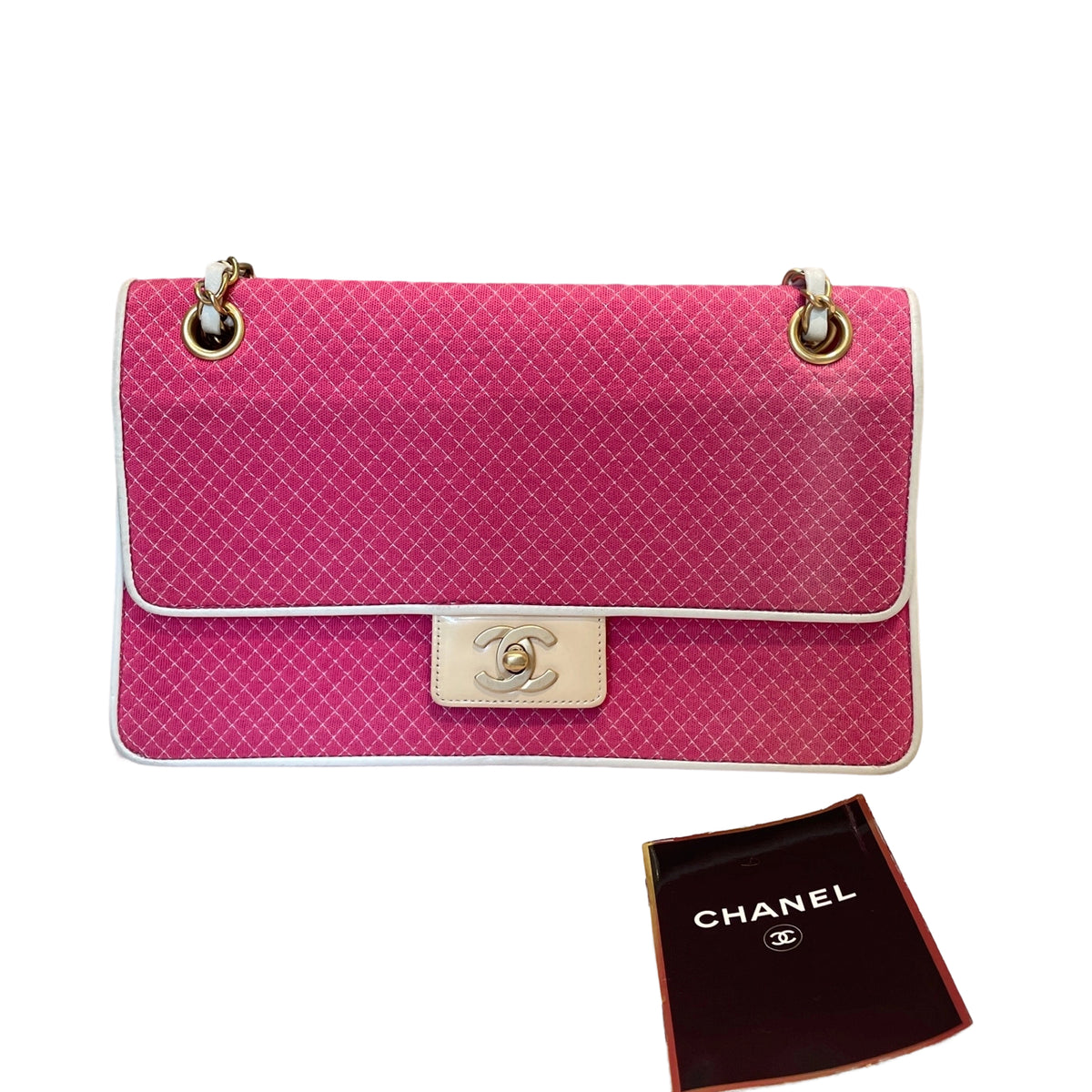 Rare Seasonal Charm: CHANEL Nautical Pink CF Chain Bag
