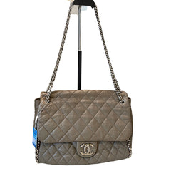 The Ultimate Collector’s Grail: CHANEL Airport Shoulder Bag in Elephant Grey with Silver Hardware