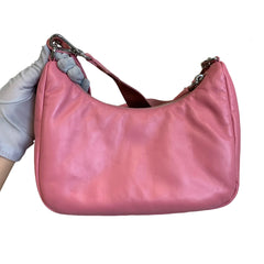 Soft Statement Piece: Prada Geranium Pink Leather Re-Edition 2005 Hobo 3-in-1