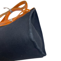 Hermès Herbag 31 in Black Canvas and Leather with Silver Hardware