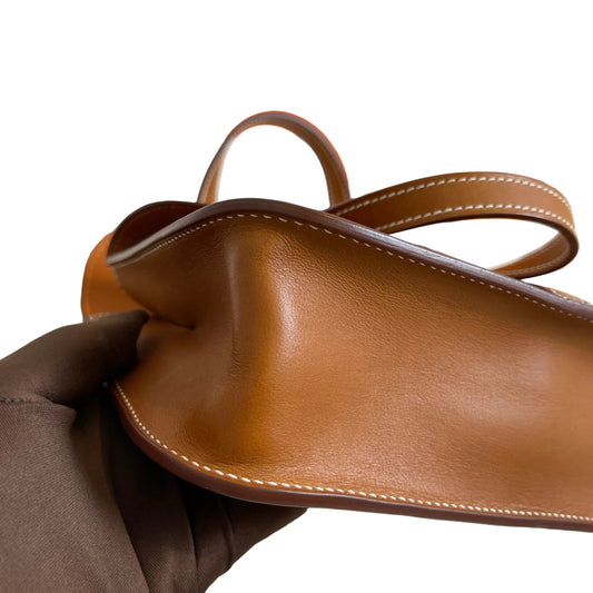 Hermès Halzan Mini in Saddle Leather with Silver Hardware