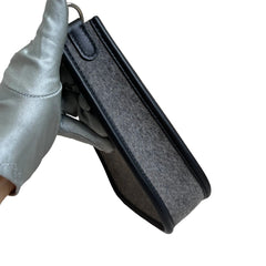 Rare Limited Material: Hermès Mini Evelyne in Black and Mid-Grey Felt with Silver Hardware