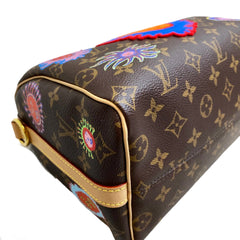 Louis Vuitton x Yayoi Kusama Speedy 25 Bandoulière - "Faces" Monogram - Microchip