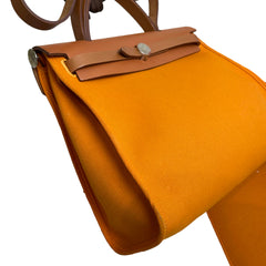Hermès Herbag 31 in Orange with Silver Hardware