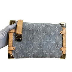 Louis Vuitton Side Trunk MM - Monogram Jacquard Denim (Washed Grey) - Gold Hardware