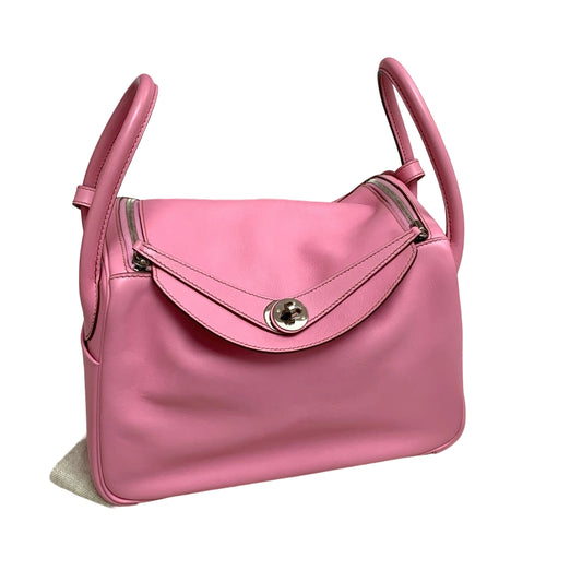 Hermès Lindy 30 Shoulder Bag - Rose Azalée Taurillon Clemence Palladium Hardware