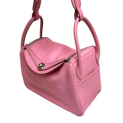 Hermès Lindy 30 Shoulder Bag - Rose Azalée Taurillon Clemence Palladium Hardware