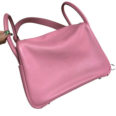 Hermès Lindy 30 Shoulder Bag - Rose Azalée Taurillon Clemence Palladium Hardware