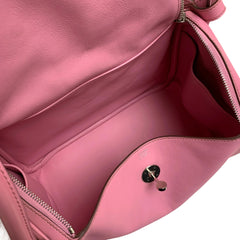 Hermès Lindy 30 Shoulder Bag - Rose Azalée Taurillon Clemence Palladium Hardware