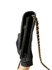 Chanel Classic Wallet On Chain (WOC) - Black Grained Calfskin Caviar with Gold Hardware