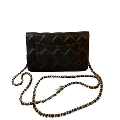 Chanel Classic Wallet On Chain (WOC) - Black Grained Calfskin Caviar with Gold Hardware