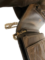 Chanel Classic Wallet On Chain (WOC) - Black Grained Calfskin Caviar with Gold Hardware