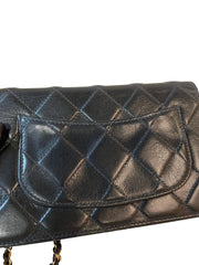 Chanel Classic Wallet On Chain (WOC) - Black Grained Calfskin Caviar with Gold Hardware