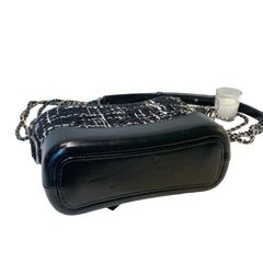 Chanel Small Gabrielle Hobo Bag - Black Tweed & Aged Calfskin