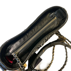 Chanel Small Gabrielle Hobo Bag - Black Tweed & Aged Calfskin