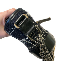 Chanel Small Gabrielle Hobo Bag - Black Tweed & Aged Calfskin