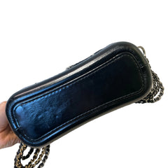 Chanel Small Gabrielle Hobo Bag - Black Tweed & Aged Calfskin