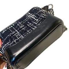 Chanel Small Gabrielle Hobo Bag - Black Tweed & Aged Calfskin