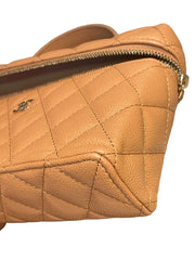 Chanel 25B Caramel Grained Calfskin Vanity Case Bag with Top Handle