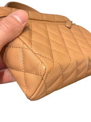 Chanel 25B Caramel Grained Calfskin Vanity Case Bag with Top Handle