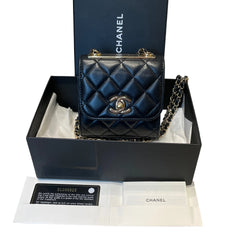 Chanel Mini Trendy CC Flap Bag - Black Lambskin with Gold-Tone Hardware