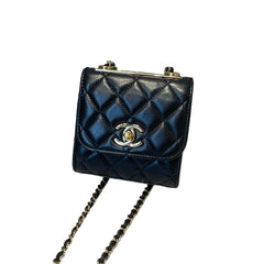 Chanel Mini Trendy CC Flap Bag - Black Lambskin with Gold-Tone Hardware