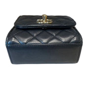 Chanel Mini Trendy CC Flap Bag - Black Lambskin with Gold-Tone Hardware