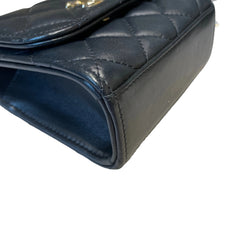 Chanel Mini Trendy CC Flap Bag - Black Lambskin with Gold-Tone Hardware
