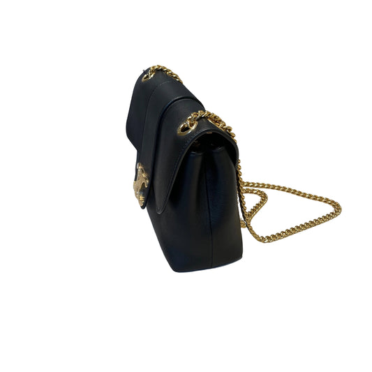 Celine Teen Victoire Bag in Black Grained Calfskin - Triomphe Metallic Closure