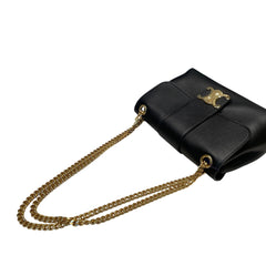 Celine Teen Victoire Bag in Black Grained Calfskin - Triomphe Metallic Closure