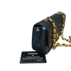 Vintage Chanel Mini Rectangular Flap Bag - Black Lambskin & 24K Gold Plated Hardware