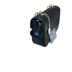 Vintage Chanel Mini Rectangular Flap Bag - Black Lambskin & 24K Gold Plated Hardware