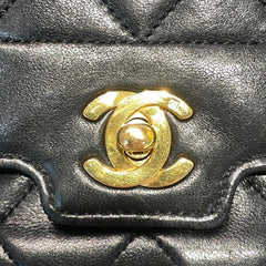 Vintage Chanel Mini Rectangular Flap Bag - Black Lambskin & 24K Gold Plated Hardware