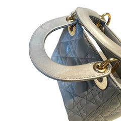 Christian Dior Mini Lady Dior Bag - Pearlescent Grey Cannage Lambskin