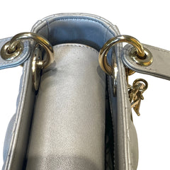 Christian Dior Mini Lady Dior Bag - Pearlescent Grey Cannage Lambskin
