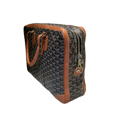 Goyard Ambassade MM Briefcase - Black & Tan Goyardine (15" Laptop Bag)