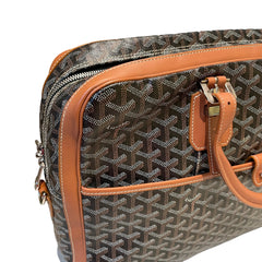 Goyard Ambassade MM Briefcase - Black & Tan Goyardine (15" Laptop Bag)