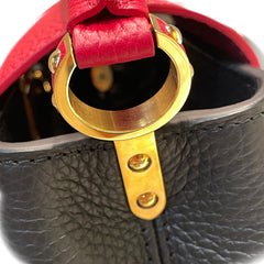 Louis Vuitton Capucines Mini - Black & Red Taurillon Leather (20cm)