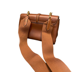 Celine Teen Soft 16 Bag in Smooth Calfskin - Tan/Caramel with Textile Strap