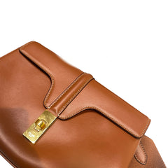 Celine Teen Soft 16 Bag in Smooth Calfskin - Tan/Caramel with Textile Strap