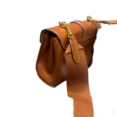 Celine Teen Soft 16 Bag in Smooth Calfskin - Tan/Caramel with Textile Strap
