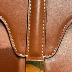Celine Teen Soft 16 Bag in Smooth Calfskin - Tan/Caramel with Textile Strap