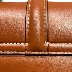 Celine Teen Soft 16 Bag in Smooth Calfskin - Tan/Caramel with Textile Strap