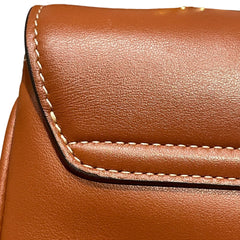Celine Teen Soft 16 Bag in Smooth Calfskin - Tan/Caramel with Textile Strap
