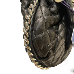 Chanel Black Quilted Lambskin Ruched "Dumpling" Flap Bag - Silver Hardware