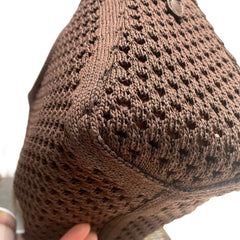 Miu Miu IVY Cotton Net Handbag - Japan Exclusive "Chestnut Brown" Mesh Tote