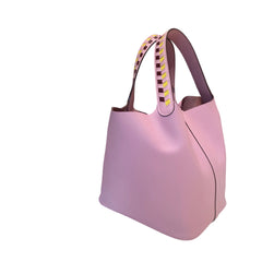Hermès Picotin Lock 22 MM - Mauve Sylvestre (X9) with Rare Braided Tressage Handles