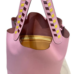 Hermès Picotin Lock 22 MM - Mauve Sylvestre (X9) with Rare Braided Tressage Handles