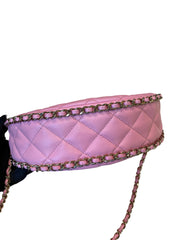 Chanel 23P Small Hobo Moon Bag - Pink Quilted Lambskin with Gold Hardware