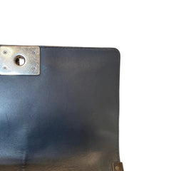 Chanel Navy Blue Tweed Multi-Strand Chain Le Boy Flap Bag - Limited Edition